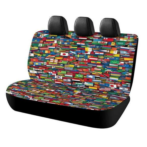 Flags Of All Countries Of The World Car Rear Seat Cover, Suitable for Automobiles SUV、 General Motors Back Seat Protectors for Cars, Trucks