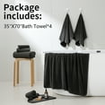 thumbnail image 3 of Jessy Home 4 Pack Oversized Bath Sheet Towels 700 GSM Ultra Soft Black Bath Towel Set, 3 of 8