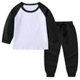 thumbnail image 2 of ZyeKqe Baby Boys Girls Clothes Fall Kids 2 Piece Sets Long Sleeve Crewneck Sweatshirt with Pants Color Block Outfits, 2 of 6