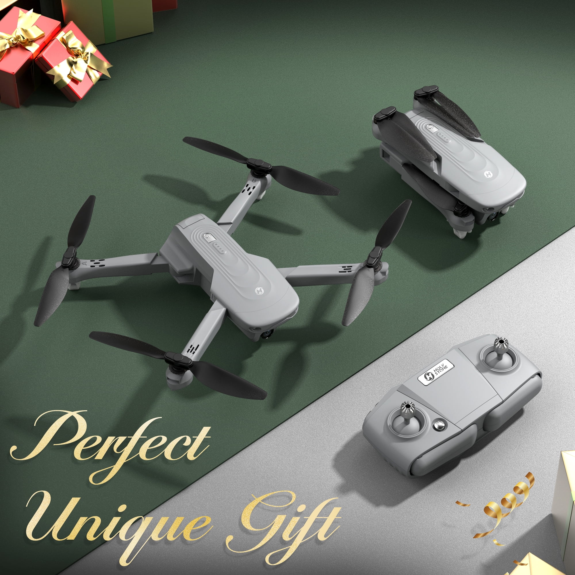 Holy Stone HS175 GPS Drone with Camera for Adults, RC Quadcopter with 2K  Camera, Auto Return Home, 2 Batteries, Grey