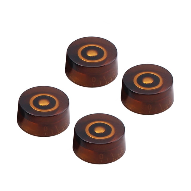 EeaseCA 4 PCS/ Set Round Guitar Knobs Volume Tone Control Knobs Rotary Knobs for Epiphone Style Electric Guitar Parts Replacement (Tea Color)