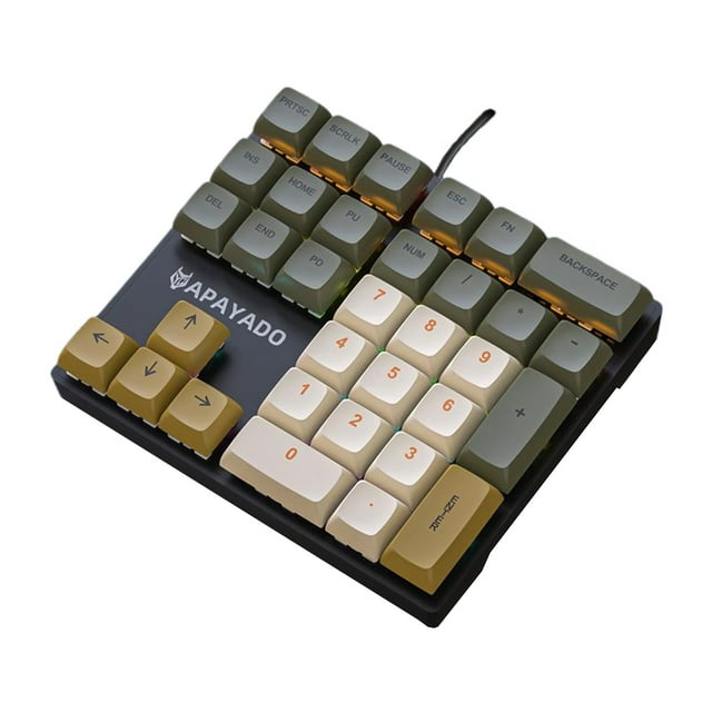 Maytalsory K33 Clavier Mécanique Numérique Éclairage Doux Effets Multiples Plug And Play Véritable Mécanique Vert Axesis