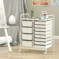 thumbnail image 4 of Costway 12-Drawer Rolling Storage Cart with Removable Drawers & Lockable Casters for Office White, 4 of 10