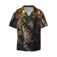 thumbnail image 3 of Cauagu Cowboy Iguana Floral Shirt Men's Short Sleeve Button Down Hawaiian Shirt for Men Bowling Shirts Casual Summer Beach Shirt,Small, 3 of 6