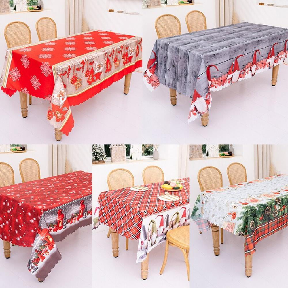 Christmas Plaid Table Runner Tablecloth Cover Xmas Party Kitchen Décor US 