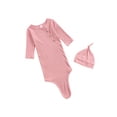 thumbnail image 2 of xiaxaixu Sac de Couchage et Bonnet pour Bébés, Couleur Unie, Manches Longues, Col Rond, 2 of 6