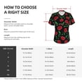 thumbnail image 4 of Uemuo Cherry Printed Women's Classic V-Neck T-Shirt - Soft, Breathable, Moisture-Wicking, Perfect for Casual, Office, Travel, and Everyday Wear-Small, 4 of 5
