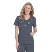 Landau Relaxed Fit 4 Pockets Scrub Top (Women)