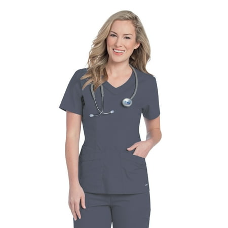 Landau Relaxed Fit 4 Pockets Scrub Top (Women)