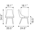 thumbnail image 2 of Piccolo Dining Chair Pink Dining Chair, Modern Style, Soft and smooth velvet fabric, Plywood, Indoor Dining, 2 of 12