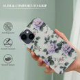 thumbnail image 3 of IPhone 13 white retro flower rose pattern, is a high-quality PC plastic protective case, ultra-thin shock-absorbing women's cute phone protective case, 3 of 4
