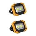 thumbnail image 1 of Paquete de 2 reflectores LED recargables de 30 W, reflector para sitio de construcción, luz de trabajo con batería, 3 modos, linterna portátil, reflector LED USB para camping, sitio de construcción,, 1 of 4