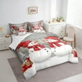 thumbnail image 3 of jejeloiu Cute Snowman 7-Piece Twin Bedding Sets,Pink Christmas Gifts Bedding Comforter Set,Red White Sheet Sets For Girl Kids,Microfiber Bedroom Decor Reversible, 3 of 8