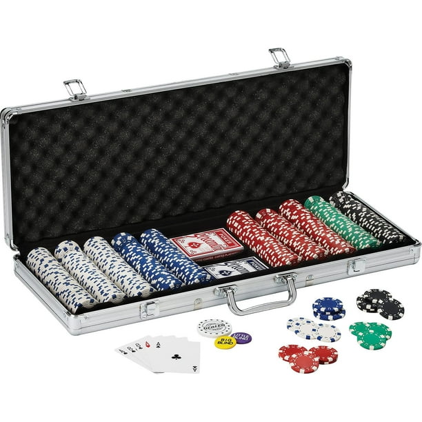 Cat 11.5g Texas Hold'em Claytec Poker Chip Set With Aluminum Shell, 500
