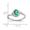 thumbnail image 3 of Quality Gold XBS376 14K White Gold Emerald & Diamond Ring - Size 7, 3 of 5