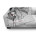 thumbnail image 2 of Feminine Soft Flannel Fleece Blanket, Woman and Perfect Hair Lettering Beauty Salon Hairdresser Haircut Female, Cozy Plush for Indoor and Outdoor Use, 50" x 70", Charcoal Grey Ruby, by Ambesonne, 2 of 5