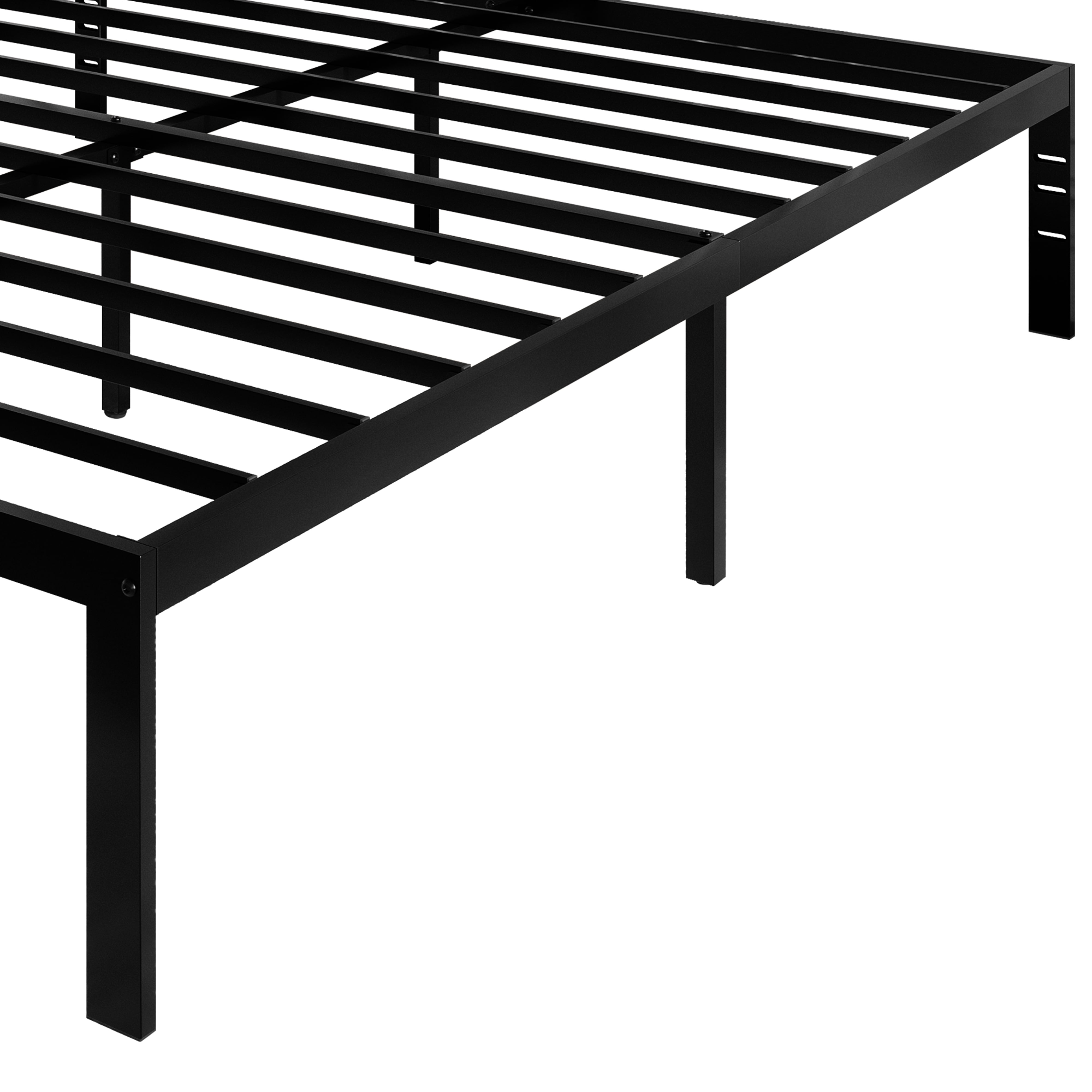 Castle Place Minimalist Metal Platform Bed Queen, Black