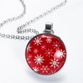 thumbnail image 2 of Snowflake Women's Glass Circular Pendant Necklace - Stylish Jewelry for Everyday Wear, 2 of 5