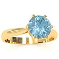 thumbnail image 2 of Crown Setting Blue Topaz Engagement Ring In 14k Yellow Gold, 2 of 6