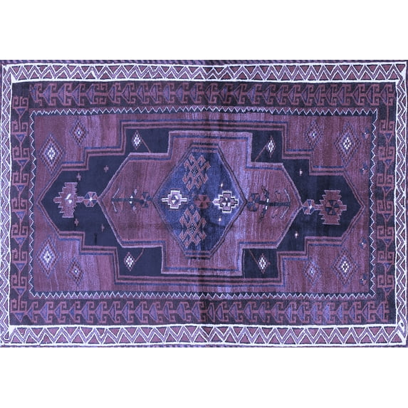 Ahgly Company Machine Washable Indoor Rectangle Persian Blue Traditional Area Rugs, 2' x 4'