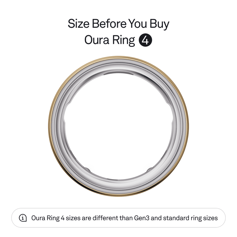Oura Ring 4, Gold, Size 8, Smart Wearable, Sleep, Fitness & Heart