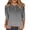 Grey, variant on Women's Casual Fit Loose Floral Print Round Neck Titted Three Quarter Sleeve T Shirt for Women Everyday Wear Green XXL
