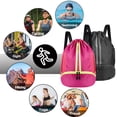 thumbnail image 5 of Bocaoying 2 Pcs 3-Compartment Sports Drawstring Backpack, Water-Resistant Gym Bag with Wet/Dry Separation, Side Pockets & Zipper Pocket, Lightweight Swim Soccer Basketball Sack, 5 of 7