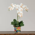 thumbnail image 7 of Nearly Natural 27in. Artificial Triple Orchid Arrangement in Handmade Mexican Talavera Ceramic Planter, 7 of 7