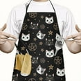 thumbnail image 2 of Black Cat Pentagram Star Pattern Apron-Garden Aprons for Women with Pockets-Cotton Linen Waterproof Kitchen Cooking Gardening Aprons Adjustable for Kitchen,Cooking,BBQ and Salon 33x27 Inch, 2 of 7