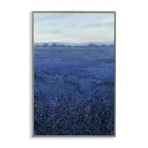 Stupell Industries Vast Blue Fields View Landscape Painting Gray Framed Art Print Wall Art, 16 x 24
