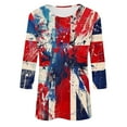 thumbnail image 5 of BLTIBY Womens Blouse Summer Independence Day Printed Round Neck Short Sleeve Shirts Loose Novelty Graphic T-Shirts Fashion Casual Pullover Tops 2025 Multicolor 14 L, 5 of 5
