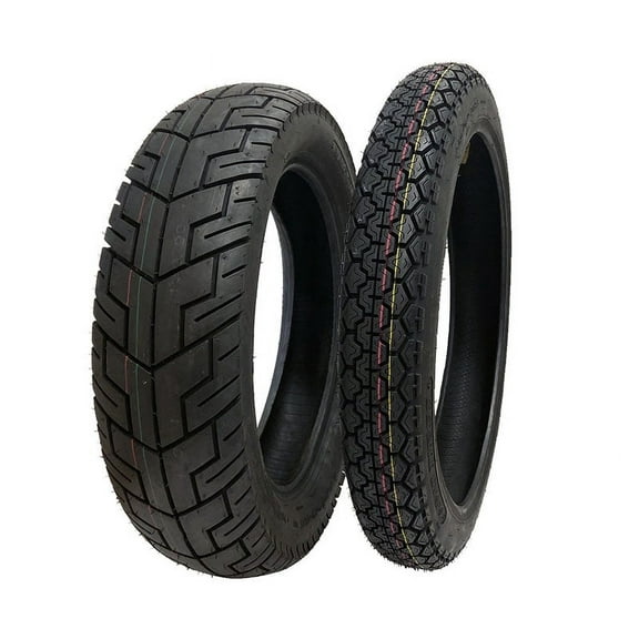 Motorcycle Tire Set Combo: Front Tire 3.00-18 and Rear Tire 130/90-15