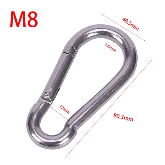 Datingday 304 Stainless Steel Spring Carabiner Snap Hook Keychain Quick Link Lock Buckle