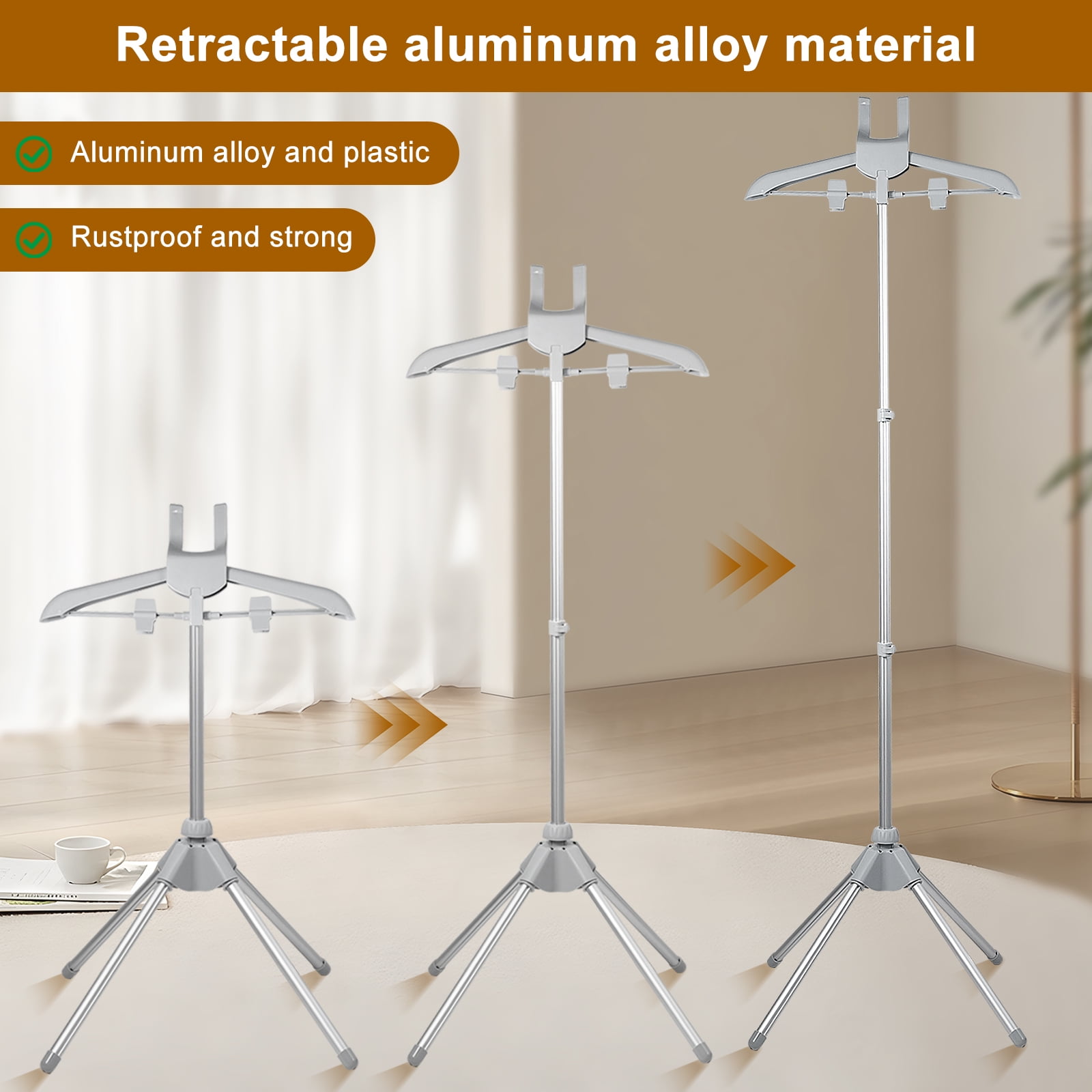 Steamer Clothes Rack With Ironing Glove Floor Standing Garment Steamer Stand Foldable Garment Steamer Rack Lightweight Adjustable Height Steamer Stand Rack for Steaming Clothes