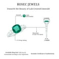 thumbnail image 6 of Rosec Jewels Lab Created Emerald Solitaire Ring with Moissanite Side Stones for Women - 8 mm, 10K White Gold, US 5.00, 6 of 7