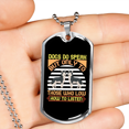 thumbnail image 2 of Dogs Do Speak Necklace Stainless Steel or 18k Gold Dog Tag 24" Chain, 2 of 8