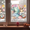thumbnail image 5 of YingYouFu Easter Bunny Window Clings White PVC Static Window Stickers Rabbit Butterfly Flower Grass Decals Removable Reusable Window Decor for Easter Spring Home Party Glass Door Window Decoration, 5 of 7