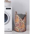thumbnail image 3 of Floral Laundry Bag, Traditional Paisley Leaf Pattern with Persian Details Colorful Boho Design, Hamper Basket with Handles Drawstring Closure for Laundromats, 13" x 19", Multicolor, by Ambesonne, 3 of 4