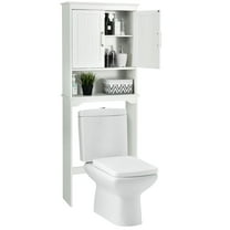 Topbuy Over the Toilet Storage Rack Bathroom Space Saver Cabinet W/ Double Doors