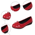 thumbnail image 4 of Rokment Glitter Bow Wedges Ballet Flat Dress Shoes for Women Ladies Bride Wedding Spring Fall Leather Bowknot Round Toe Low Heel Ballerina Walking Loafers Red Size 7, 4 of 7