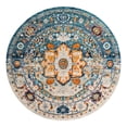 thumbnail image 3 of Unique Loom Madeline Vintage Collection Area Rug - Jackson (7' 10" Round Teal/Ivory), 3 of 7