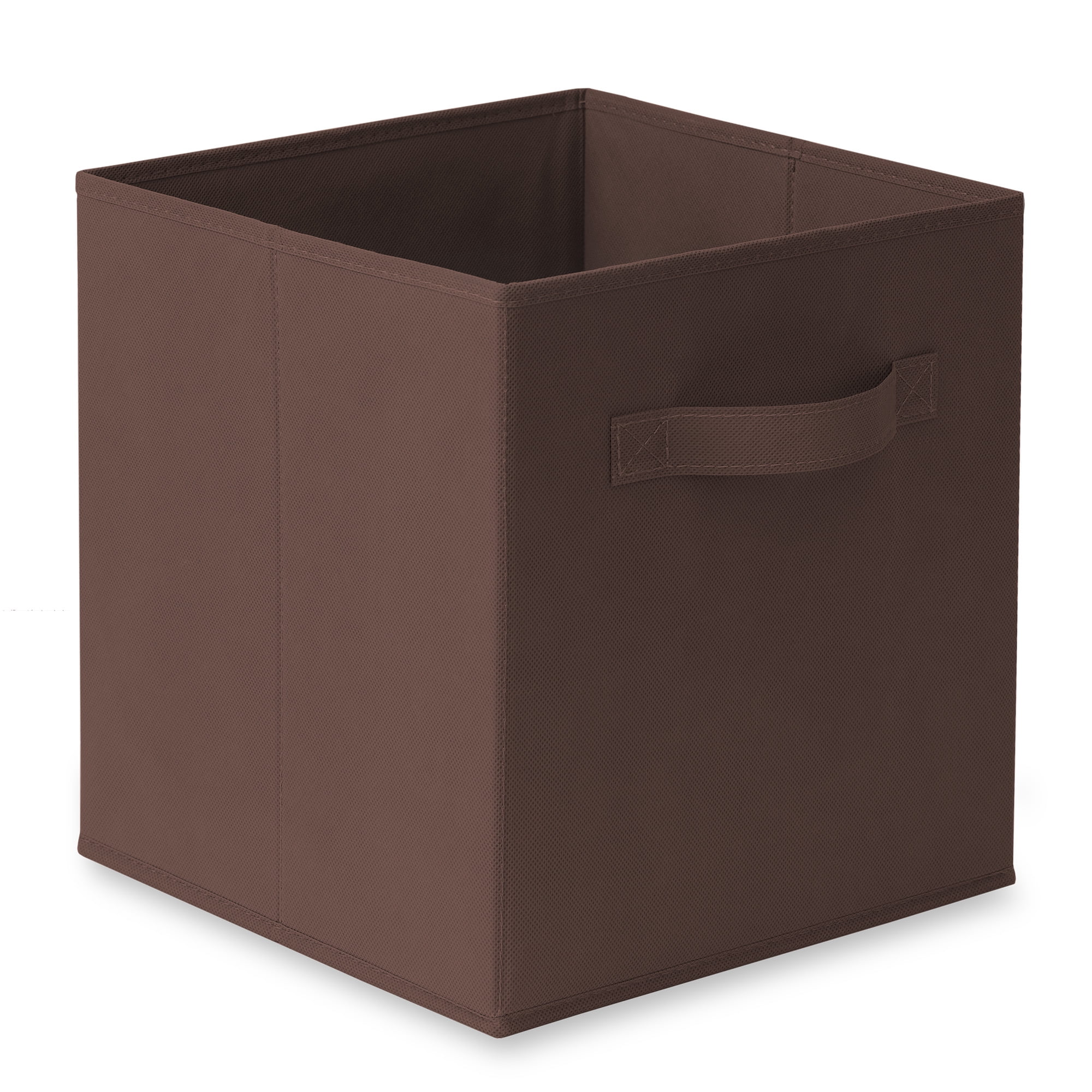 Casafield Set of 12 Fabric Storage Cube Bins, Brown - 11" Collapsible Foldable Cloth Baskets for Shelves and Cubby Organizers