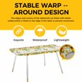 thumbnail image 4 of Spring Sunflowers Table Cloths for 8 Foot Rectangle Tables, Eucalyptus Leaves Flowers Butterfly Beige Patio Waterproof Elastic Fitted Tablecloths, Washable Rectangular Table Cover for Camping, 4 of 8