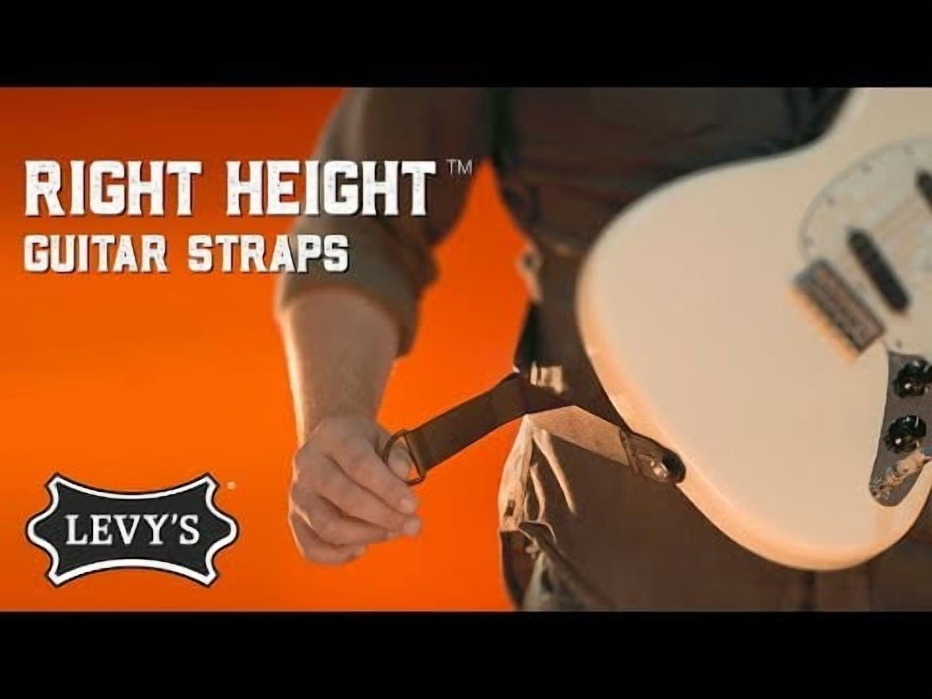 Right Height(TM) Ergonomic Guitar Strap - Black
