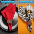 thumbnail image 6 of 6 Pcs Leather Napkin Rings Rustic Table Decor Thanksgiving Brown, 6 of 6