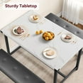 thumbnail image 1 of Royalbelle ining Table Set for 4,Kitchen Table with 2 UpholsteRed Benches,Rectangular Dining Room Table Set,3 Piece Kitchen Table Set for Small Space,Apartment,Studio,Marble White, 1 of 8