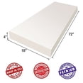 thumbnail image 2 of Upholstery Visco Memory Foam Sheet - 4"Hx18"Wx72"L 2.5 lb Density- Luxury Quality - Mattresses, Wheelchair, Sofa Cushion, Doctor Recommended for Backache & Bed Sores- Dream Solutions USA, 2 of 4