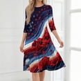 thumbnail image 4 of BOMYJESK Maxi Dresses for Women American Flag Floral Midi Dresses 4th July Summer Dresses Independence Day Art Print Casual Evening Dress for Party Red M, 4 of 6