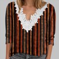 thumbnail image 3 of Towmus T Shirts for Women V neck 3/4 Sleeve Dressy Blouse Floral Print Tops Dressy Casual Pleated Elbow Sleeve Tees, 3 of 5