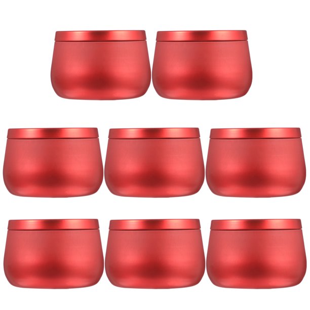 EeaseMX Caja redonda para guardar velas, dulces, cuentas artesanales, joyas, 8 unidades